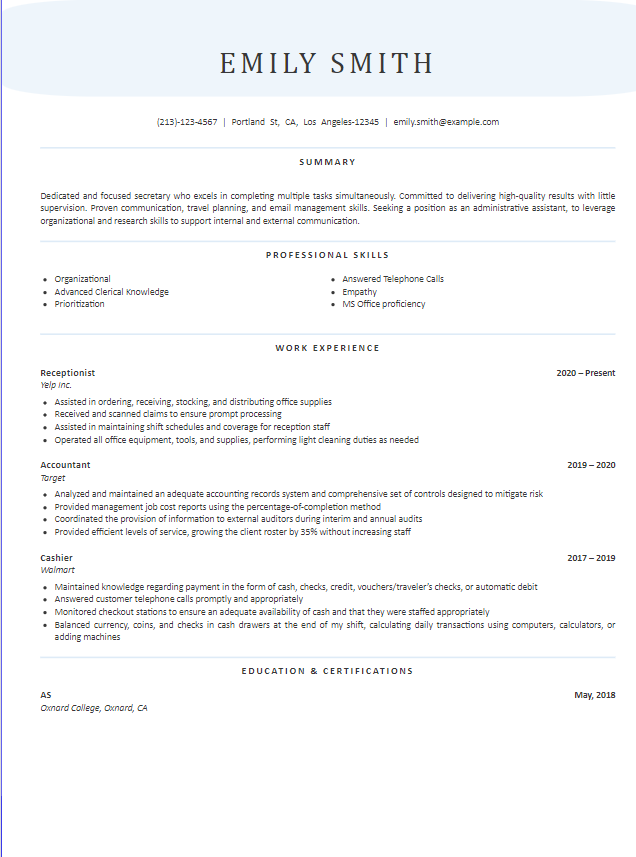 Professional resume templates